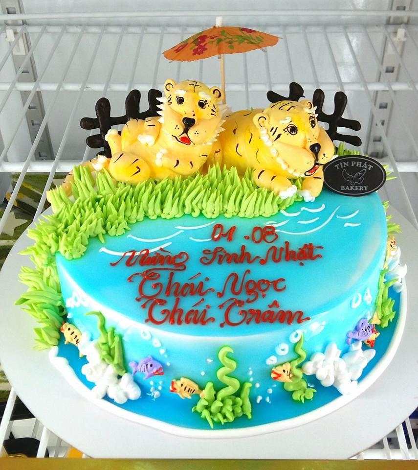 Bánh sinh nhật 2 con hổ