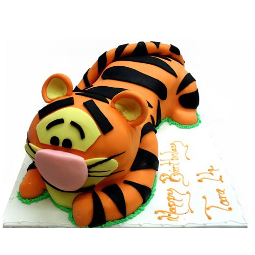 Bánh tạo hình con hổ nằm dễ thương