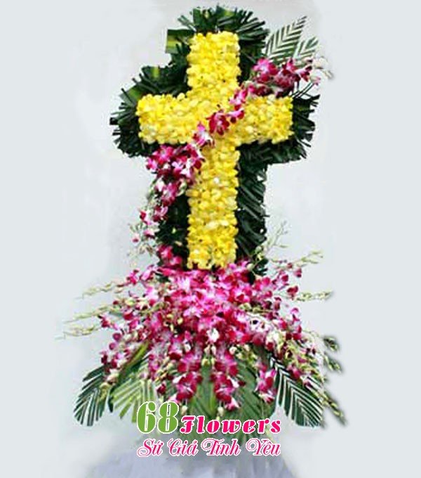 Hoa viếng đám tang hình thánh giá