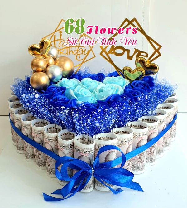 Bánh sinh nhật blue heart mod 2